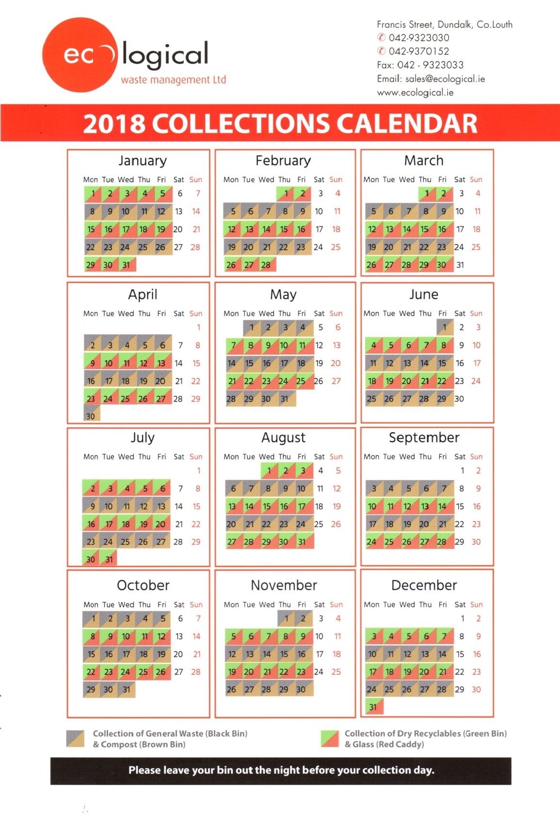 Calendar Town 2018